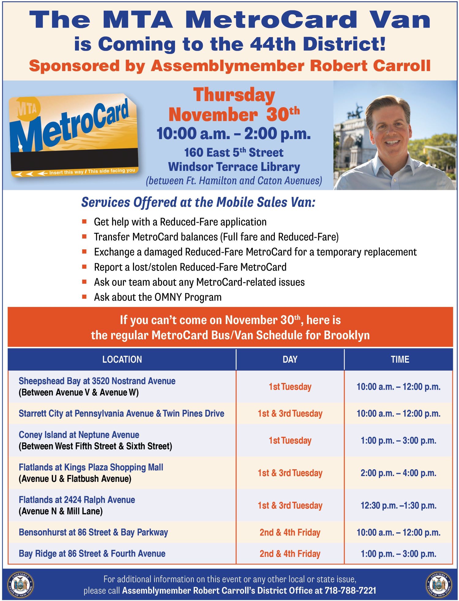 2023-9169 Carroll 044 FLYR MTA Metrocard Distribution Nov 30 RTP-2