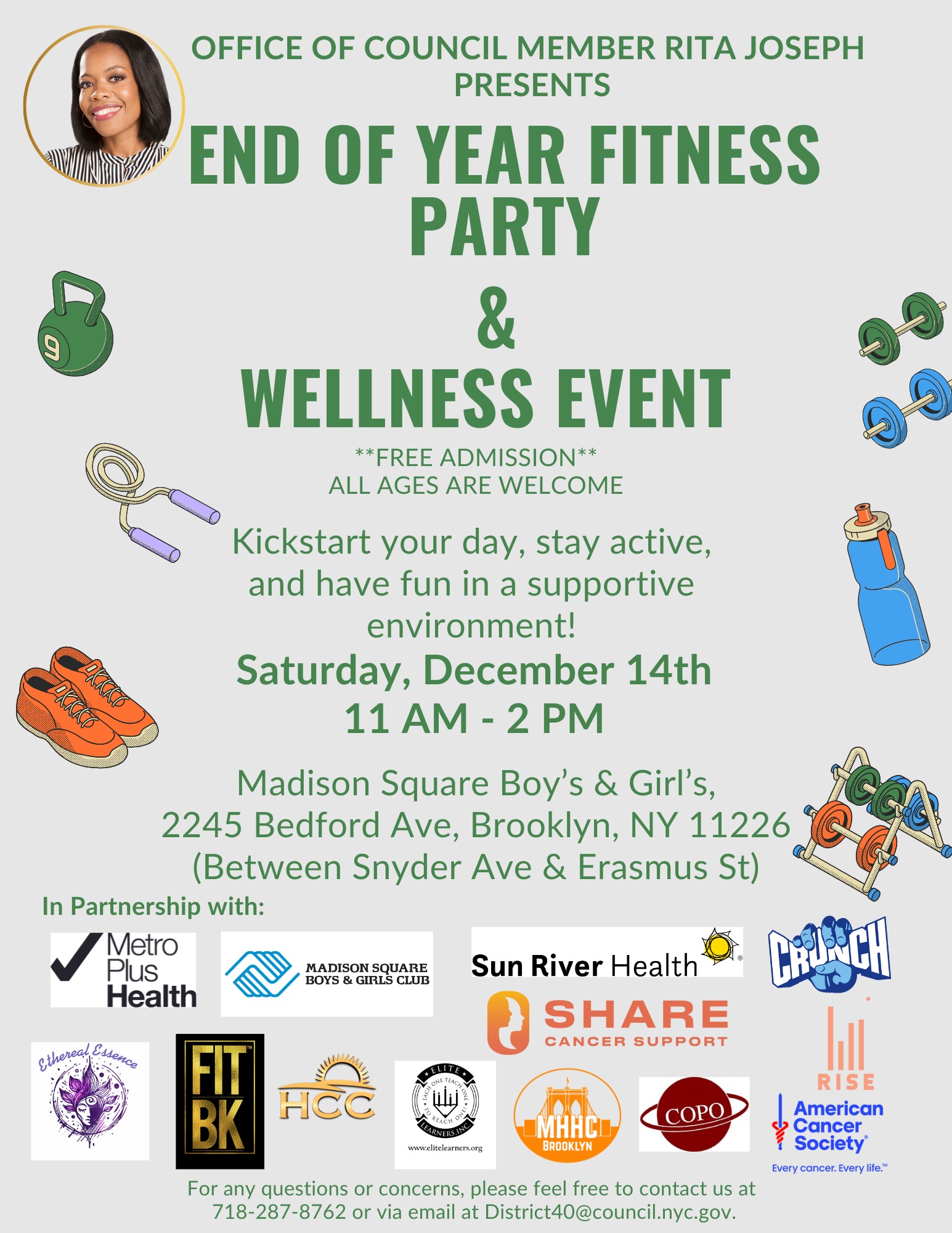 End of Year Fitness Party & Wellness Event Flyer - 1