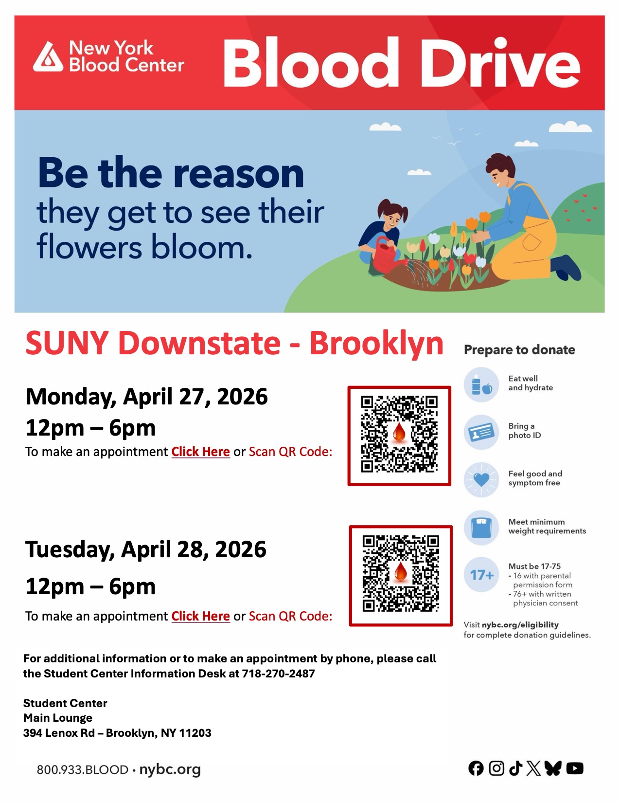 2026-SUNY Downstate Brooklyn - NYBC_26_Spring-Flyer- 4-27 & 4-28-26